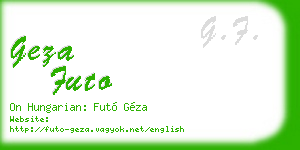 geza futo business card