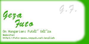 geza futo business card